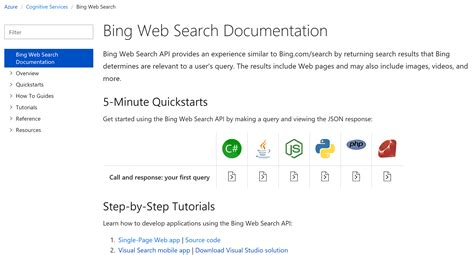 microsoft bing web search api.